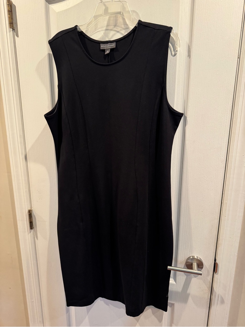 Bold Elements Knit Black Sleeveless Sheath Dress